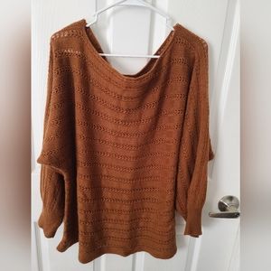 Brown off the shoulder sweater, 2x